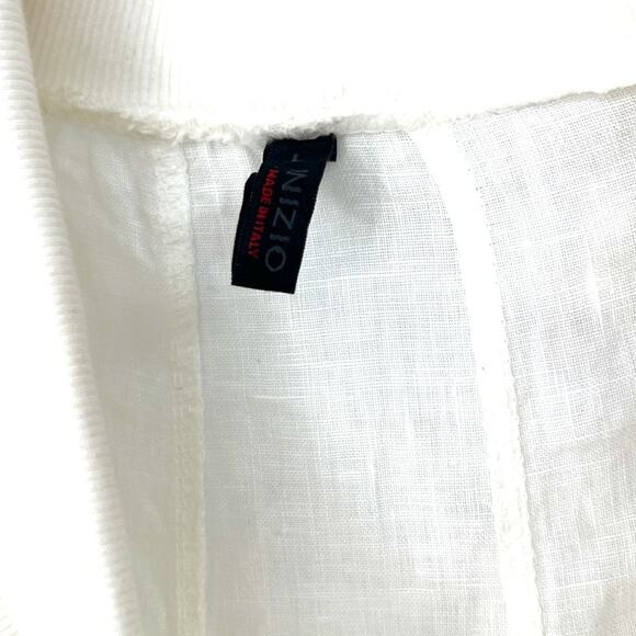 Inizio Italy L Sleeveless Tunic Dress Top Pure 100% Linen Cowl Neck Knee Length - Picture 4 of 6